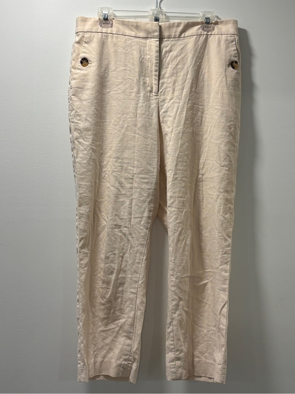J Crew Linen blend sailor cropped strait leg pant size 12